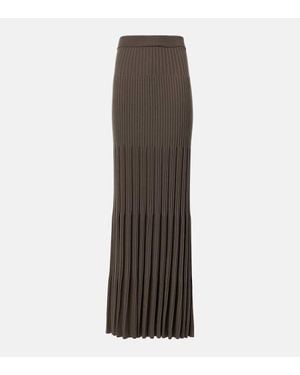 JOSEPH Merino Ribbed-Knit Wool Maxi Skirt - Brown