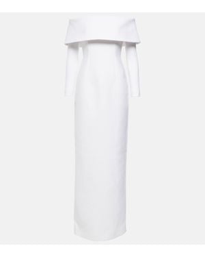 Emilia Wickstead Stephania Off-Shoulder Crepe Maxi Dress - White