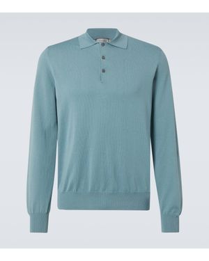 Canali Cotton Polo Jumper - Blue