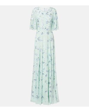 Markarian Charlotte Embroidered Gown - Blue