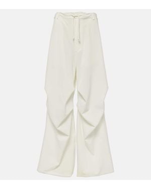 MM6 by Maison Martin Margiela Weite High-Rise-Hose Aus Twill - Weiß