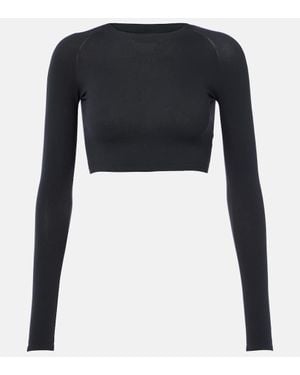 Alaïa Cropped-Top Aus Jersey - Schwarz