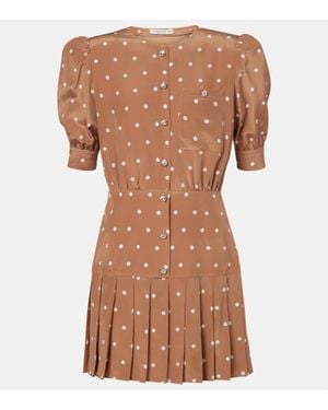 Alessandra Rich Minikleid Aus Seide - Braun
