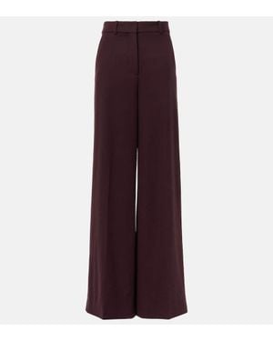 JOSEPH Wool Wide-Leg Pants - Purple