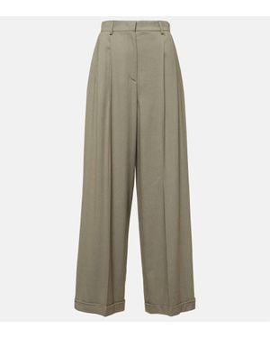 Tod's Mid-Rise Wide-Leg Pants - Natural