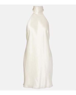 RIXO London Capucine Silk Satin Minidress - White