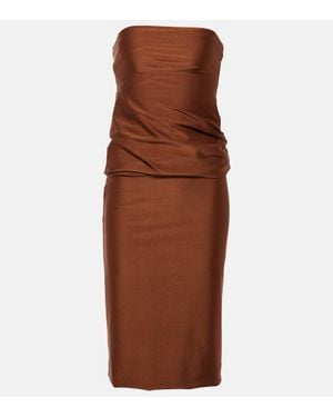 Sportmax Bilma Strapless Jersey Midi Dress - Brown