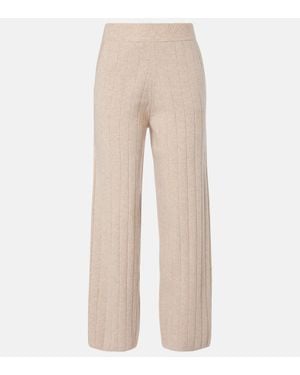Max Mara Jardin Ribbed-Knit Cashmere Joggers - Natural