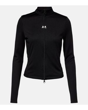 Courreges Interlock Jersey Track Jacket - Black
