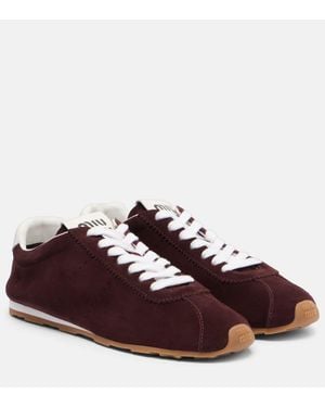 Miu Miu Sneakers Plume Aus Veloursleder - Braun
