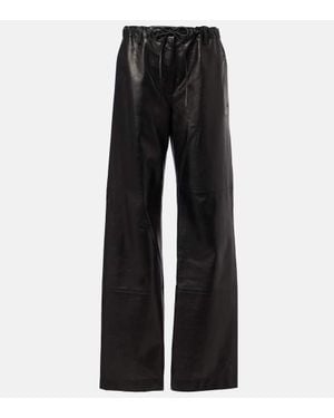 Proenza Schouler Label Weite Hose Magnus Aus Leder - Schwarz