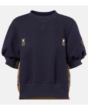 Sacai Twill And Jersey Top - Blue