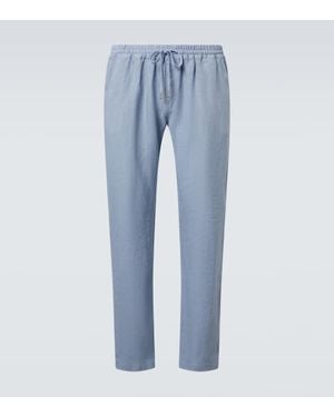 Thom Sweeney Pantalon Droit En Lin - Bleu