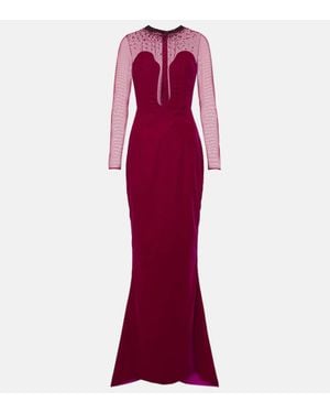 Miss Sohee Verzierte Robe Aus Samt - Rot