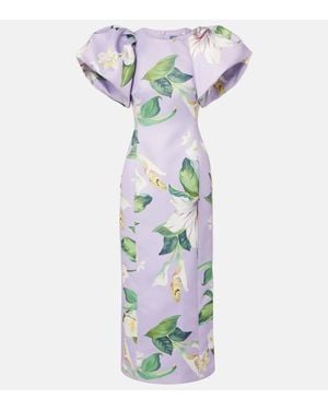 LEO LIN Robe Longue Lucinda A Fleurs - Blanc