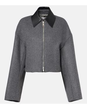 Sportmax Vacuo Cropped Virgin Wool Jacket - Gray