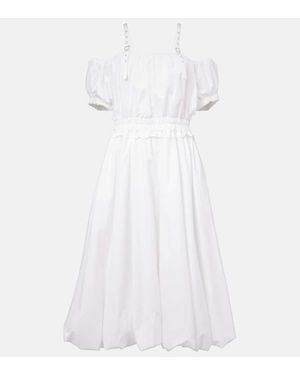 Noir Kei Ninomiya Off-Shoulder Cotton Poplin Midi Dress - White