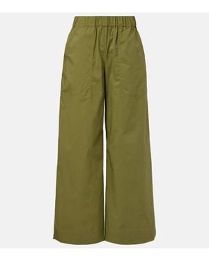 Jonathan Simkhai Arden Cotton-Blend Wide-Leg Trousers - Green