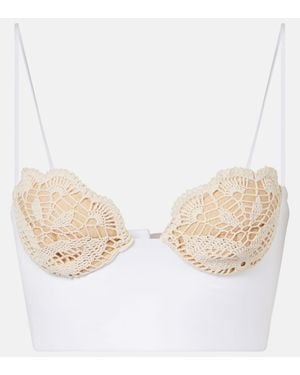 Magda Butrym Crochet Cotton Bustier Top - Natural