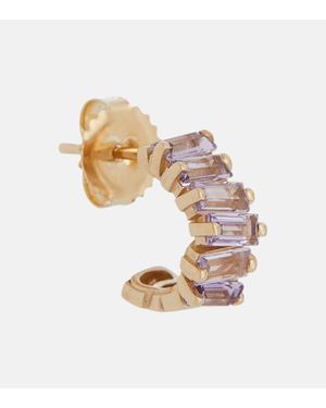 Suzanne Kalan Gia 14Kt Single Earring With Rose De France Amethysts - White