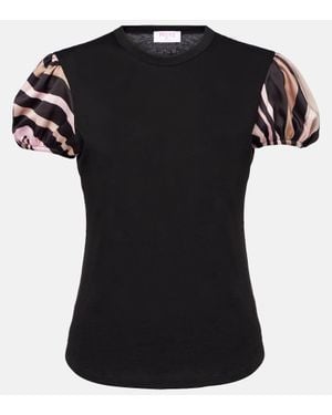 PUCCI Top Iride Aus Baumwolle Mit Satin - Schwarz