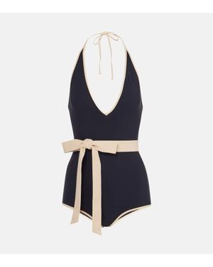 Valentino Escape Belted Swimsuit - Blue