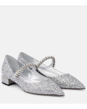 Jimmy Choo Escarpins Mary Jane Bing 25 A Ornements - Blanc