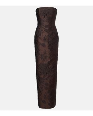 Emilia Wickstead Laelia Jacquard Corset Gown - Purple