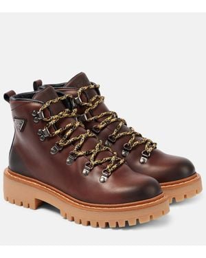 Prada Schnuerstiefel St. Moritz Aus Leder - Braun