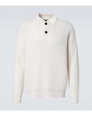 arch4 Mr Darius Cashmere Polo Sweater - White