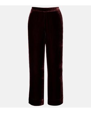 Asceno London Velvet Pyjama Trousers - Black