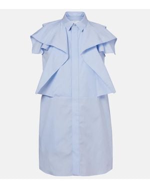 Sacai Striped Cotton Poplin Minidress - Blue