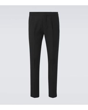 Brunello Cucinelli Gerade Hose Aus Seide, Wolle Und Mohair - Schwarz
