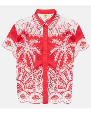 FARM Rio Camicia Palm Trees - Rosso