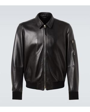 Tom Ford Leather Blouson Jacket - Black