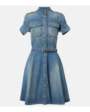 Alexander McQueen Uniform Denim Minidress - Blue