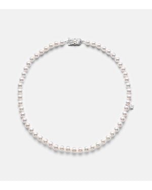 Mikimoto Collar De Oro Blanco De 18 Ct Con Perlas
