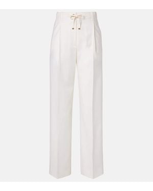 Moncler Gerade Hose Aus Wolle - Weiß