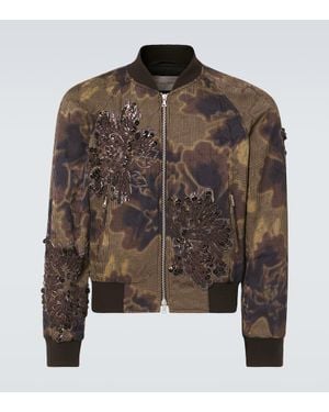 Dries Van Noten Bomber Con Paillettes - Nero
