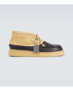 Marni Botas Desert De Piel Y Ante - Neutro