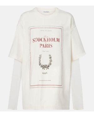 Acne Studios Layered Printed Cotton Jersey T-Shirt - White