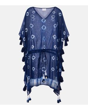 Anna Kosturova Tie-Dye Cotton Kaftan - Blue