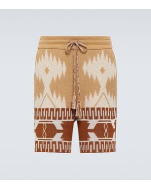 Alanui Bermuda Shorts With Icon Piquet Pattern - Natural