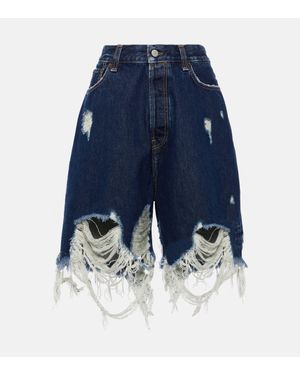 Acne Studios Distressed Denim Shorts - Blue