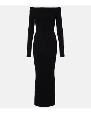Max Mara Wool And Cashmere-Blend Maxi Dress - Black