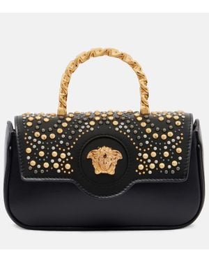 Versace Sac La Medusa Mini En Cuir A Ornements - Noir