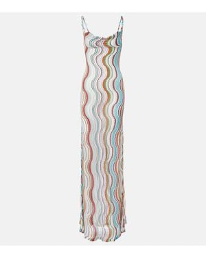 Missoni Wave Open-back Lame Maxi Dress - White