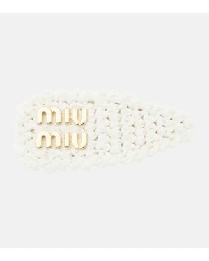 Miu Miu Haarspange Aus Haekelstrick - Natur