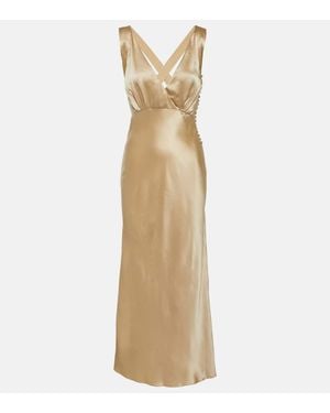 KHAITE Vestido Midi Milo De Seda Charmeuse - Neutro