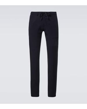 Canali Pantaloni Regular A Vita Media - Blu